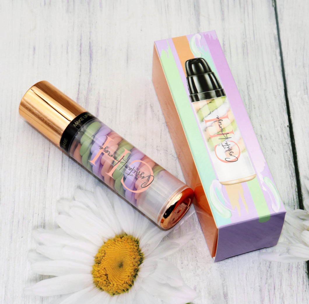 Tri-color base hydrating and correcting primer