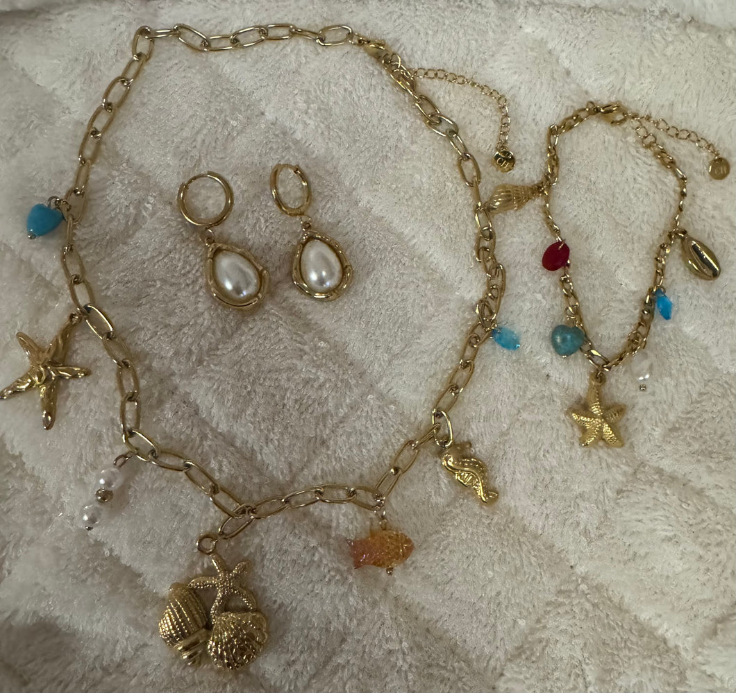 Sea star fish & Sea shell three pieces set